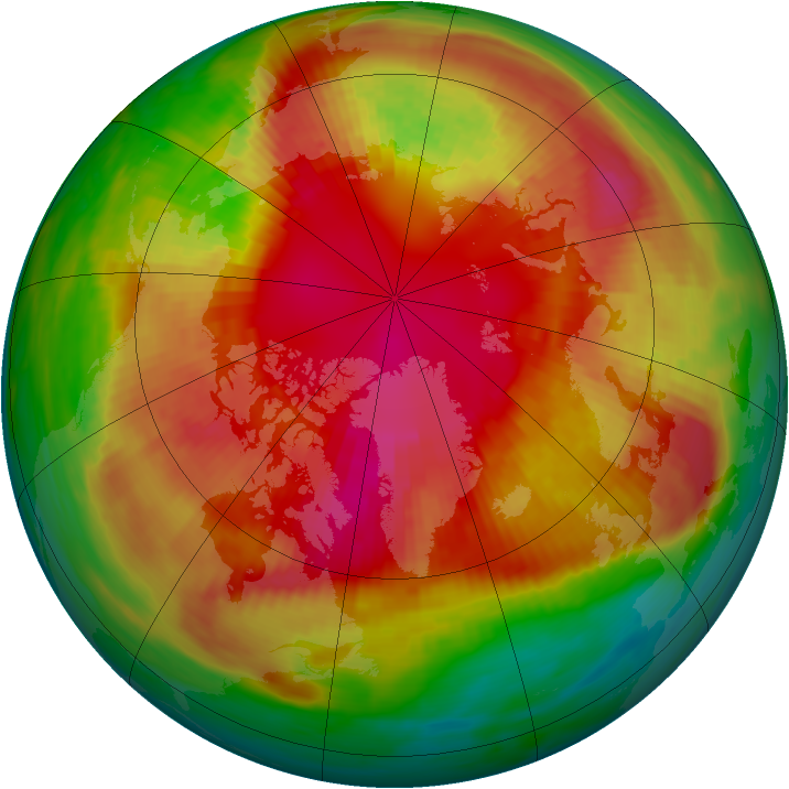 Arctic ozone map for 27 February 1989